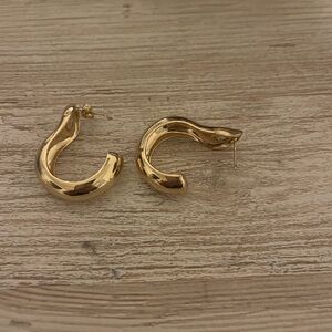 Lilli clasp Gold-Toned Curved Earrings